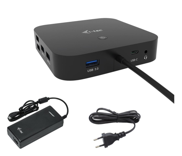 I-TEC USB-C Dual Display Dock 1x DP 1x HDMI PD 100W+ zasilacz 100W - 708314 - zdjęcie